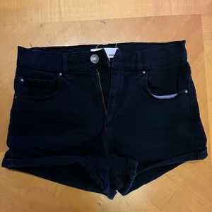 Black garage stretch retro high waisted shorts size 1